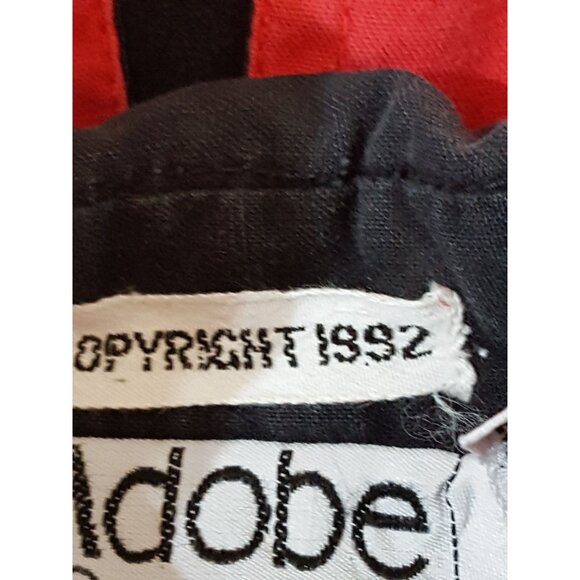 Adobe Rose Vintage 90s Womens Blouse Button Up Shirt Red Western Cowboys L - Picture 6 of 10